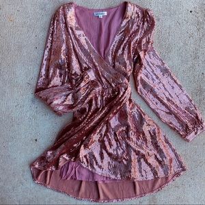 Deep Dusty Rose Sequin Wild Honey Dress